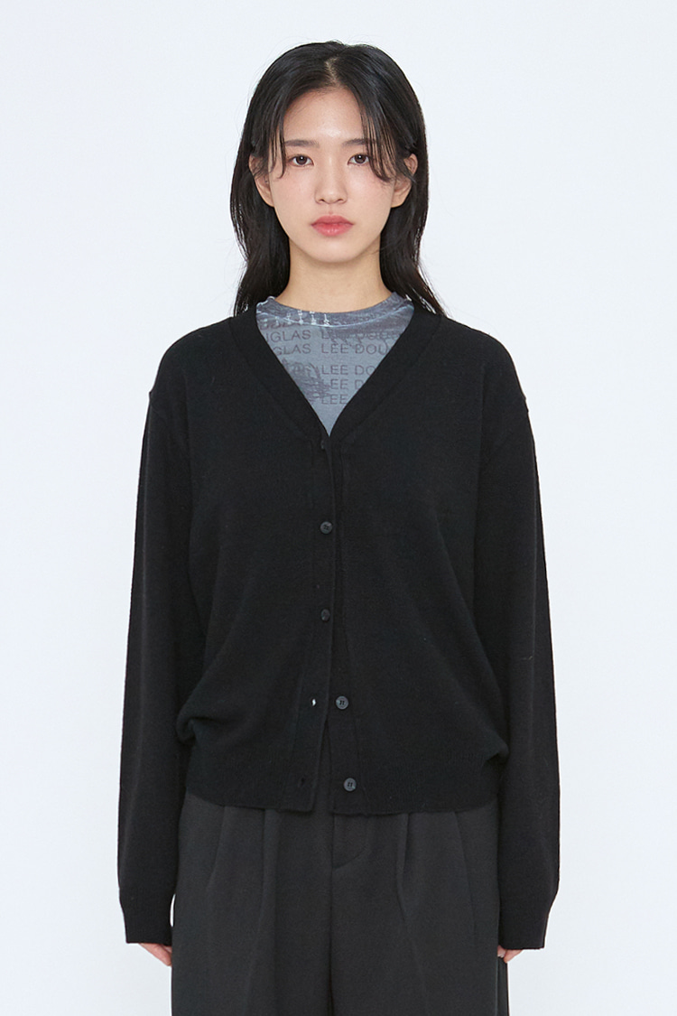 NOI249 cashmere v-neck cardigan (black)