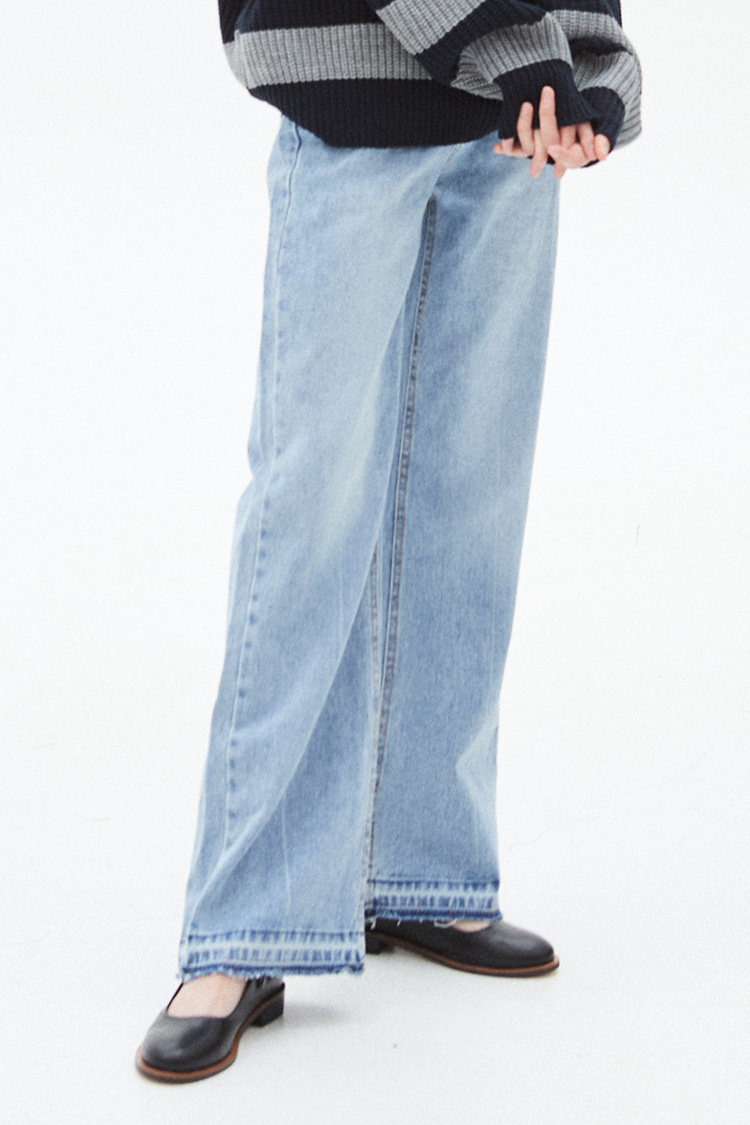 NOI261 cutting point denim pants (light blue)