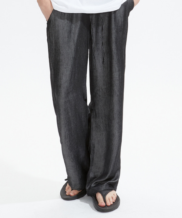 NOI652 tencel wide denim pants (black)
