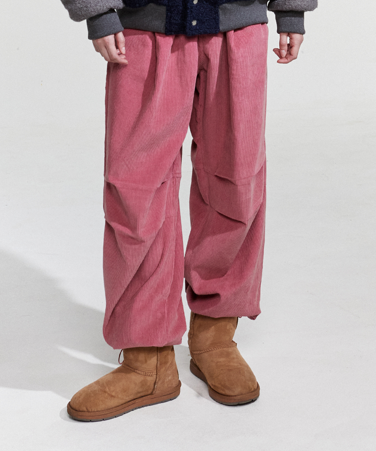 NOI755 pintuck corduroy pants (pink)