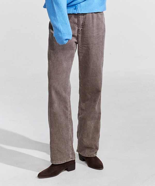 NOI801 straight corduroy pants (brown)
