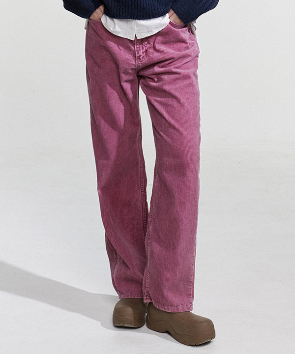 NOI799 straight corduroy pants (pink)