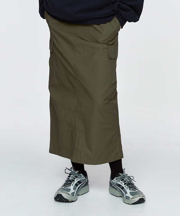 NOI1033 cotton cargo skirt (khaki)