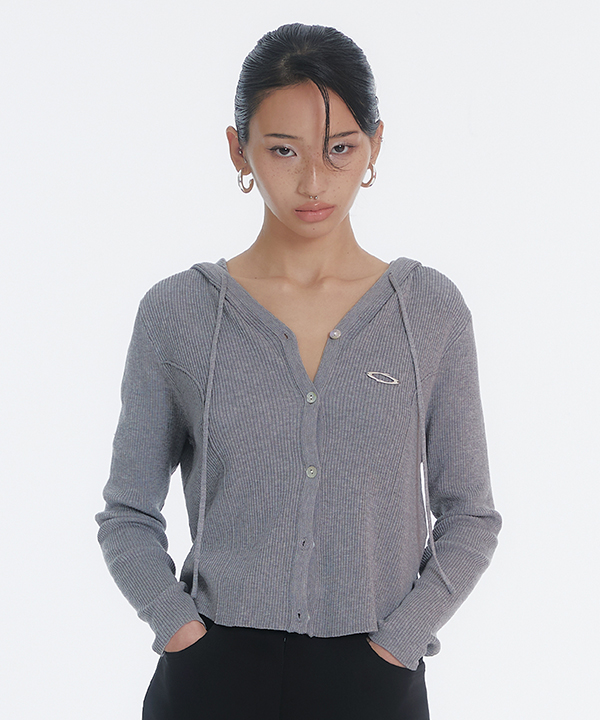NOI1159 tencel hoodie cardigan (gray)