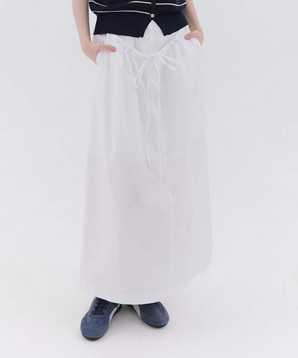 NOI1190 multi layered long skirt (ivory)