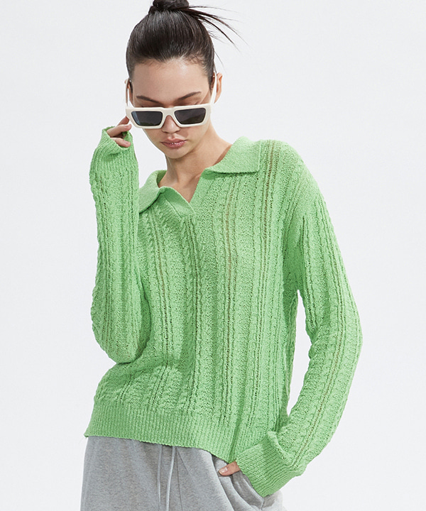 NOI629 scach collar knit (green)