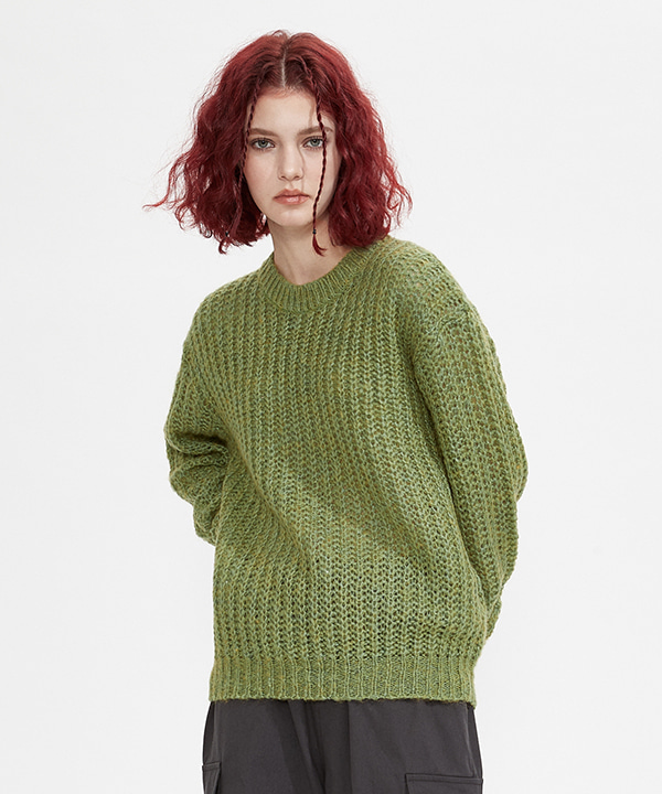 NOI730 wool blend overfit knit (green)