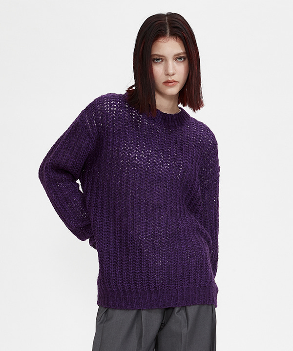 NOI731 wool blend overfit knit (purple)