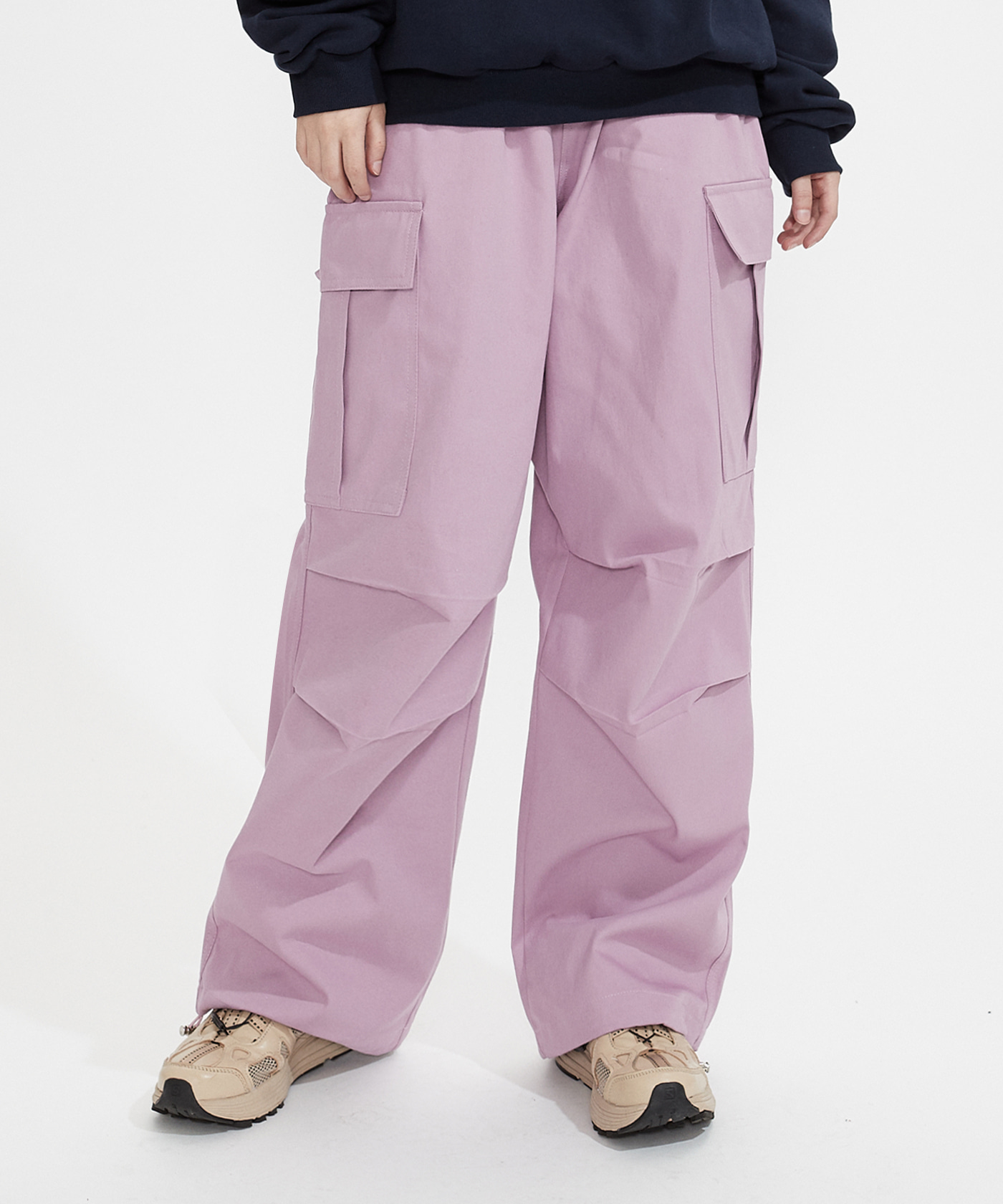NOI720 pintuck cargo pants (pink)