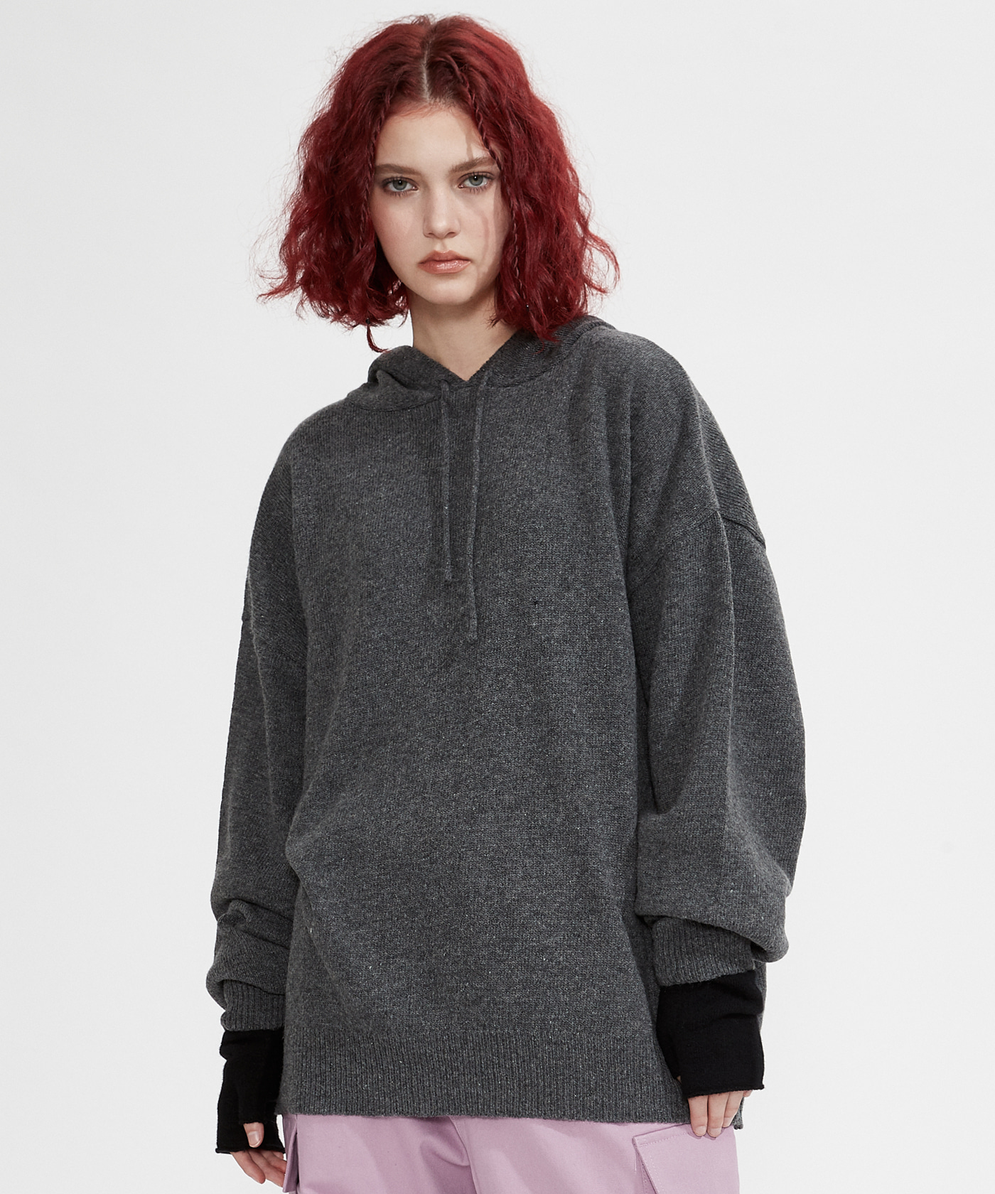 NOI753 fine wool hoodie knit (gray)