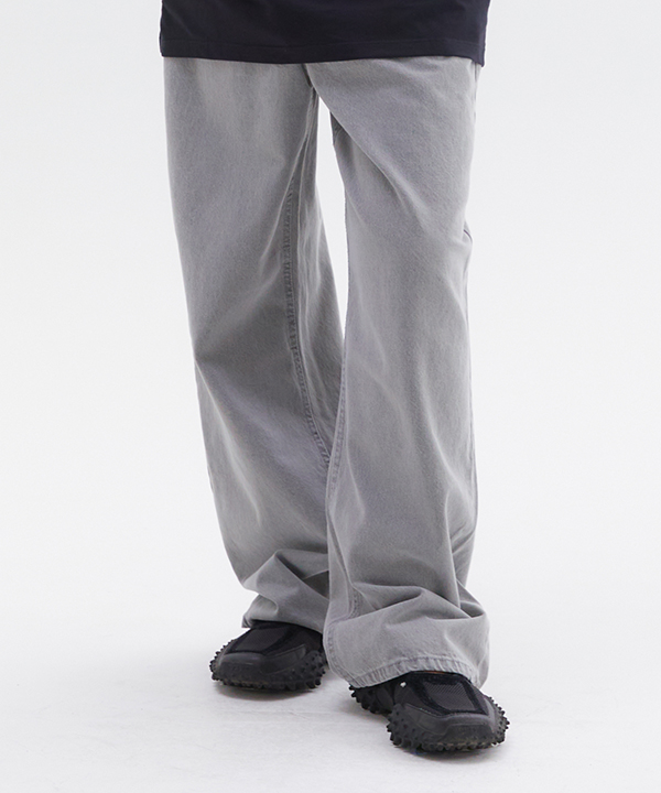 NOI948 light wide denim pants (gray)