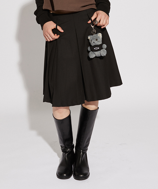 NOI1001 double pintuck skirt (black)