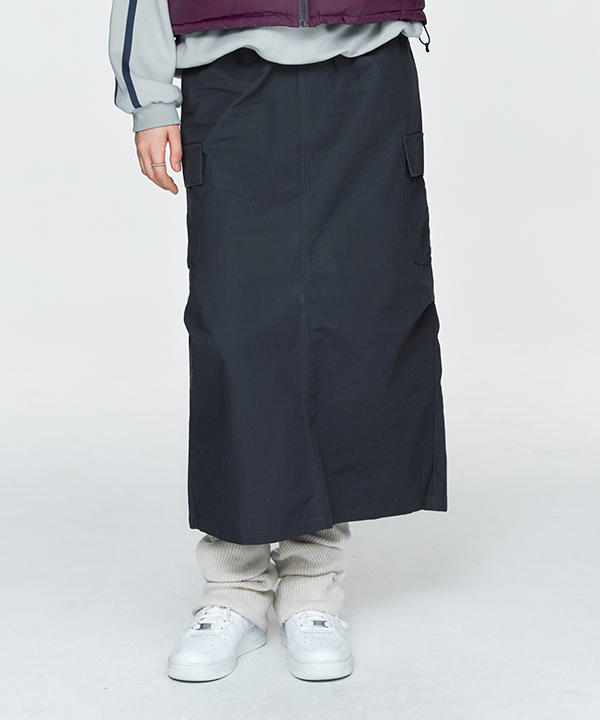 NOI1034 cotton cargo skirt (charcoal)