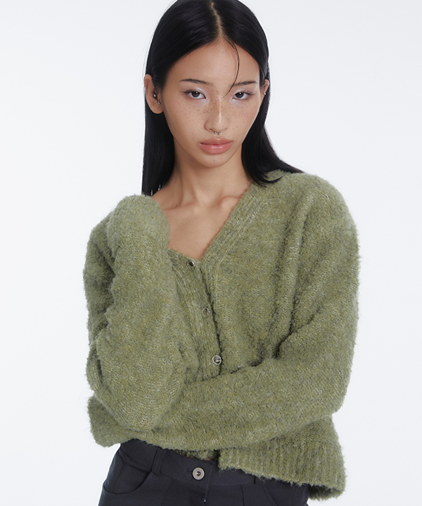 NOI1162 soft wool knit cardigan (green)
